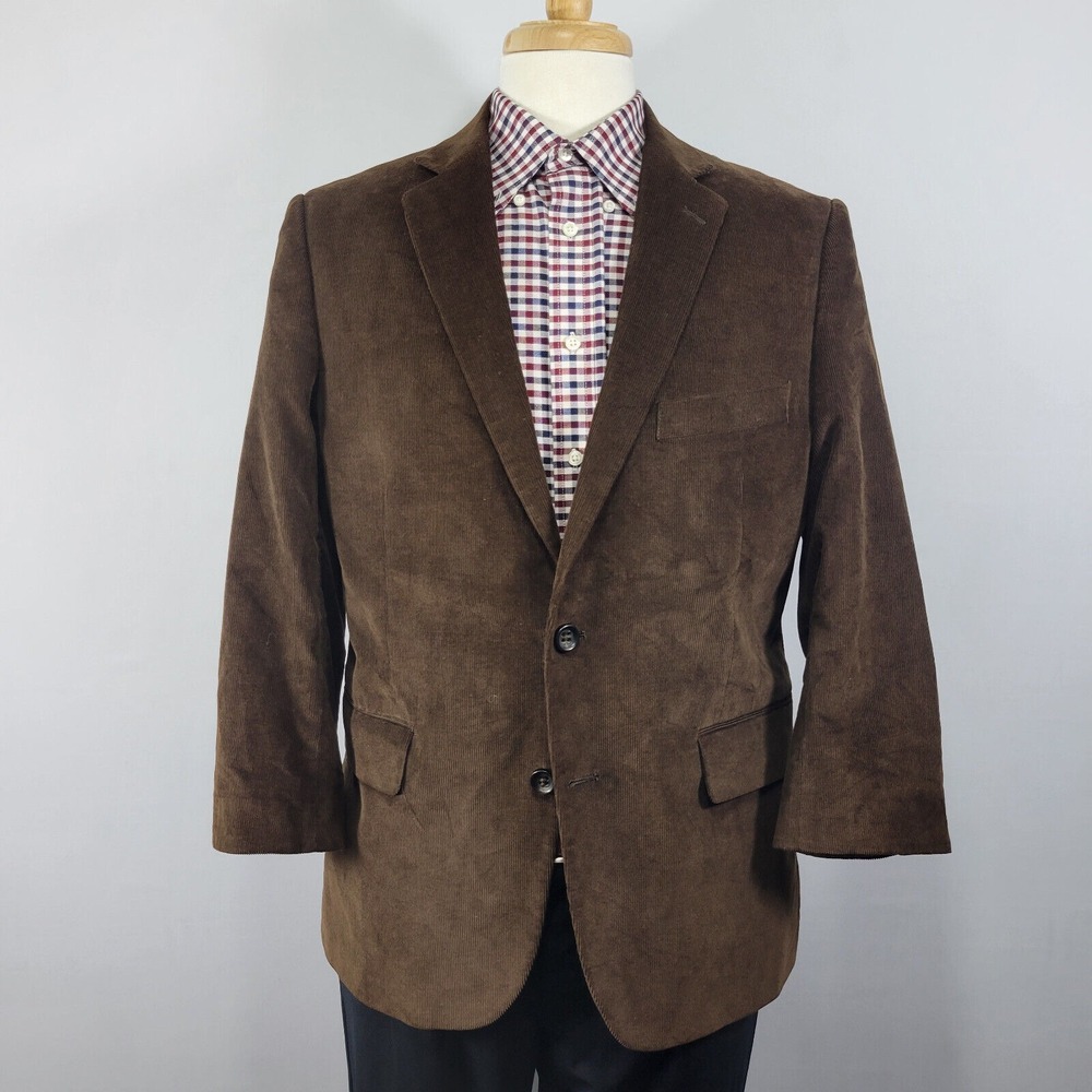 Stafford Men's Sport Coat Blazer Dark Brown Corduroy Cotton Classic 42XS